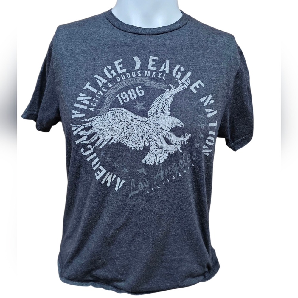 Men's Gray Graphic‎ Eagle T-Shirt Size Medium